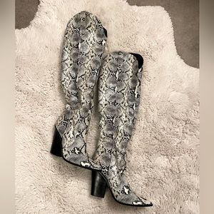 Faux snake skin cowboy boots
